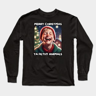 Funny Christmas Home Alone Filthy Animals Long Sleeve T-Shirt